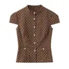 Ropa de Mujer Europea y Americana Transfronteriza Aliexpress Venta Caliente Moda Casual Top de Popelina con Lunares + Shorts
