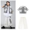Roupas Infantis da Moda Street Dance Calças Cargo Hip-Hop para Meninos Roupa de Performance Roupa de Performance Cool Hip-Hop para Meninas