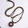 Nuevo collar vintage fantasma de montaña dinero con cuentas de pulpa recubierta colmillo de tigre cadena para clavícula ajustable estilo Xizang para hombres y mujeres