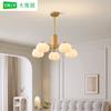 Lámpara de araña para sala de estar, lujo ligero, iluminación para comedor, dormitorio, estilo madera color crema moderno y simple, algodón, luz principal para sala de estar 535L