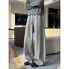 Pantalones de pierna recta sensación casual holgada talla grande americana código de otoño textura marca de moda pantalones de pierna curva para hombre deconstruidos extragrandes juvenil