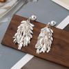 Aretes Largos de Borla con Aguja de Plata Esterlina 925 Brillante Corazón de Niña Aretes de Perla Gris Viento Frío Realmente Muchos Aretes de Cáñamo