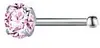 Tachuelas para nariz de acero inoxidable con forma de corazón y estrella más vendidas transfronterizas, barra en S, barra en L, barra curva, joyería para nariz incrustada con diamantes, al por mayor en stock