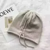 Gorro de punto para mujer de otoño e invierno, adelgazante, sombrero para clima frío, circunferencia de cabeza grande, protección para los oídos, cordón, borde enrollado, gorro de lana tejido