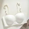 Sutiã Grande em Forma de U Sem Costas para Mulheres com Seios Pequenos, Top Tubo Push-Up, Sem Alças, Sem Costura, Costas Sexy e Bonitas, Sutiã de Amarrar Antiderrapante