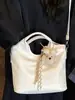 Bolsa Saco Casual Grande Capacidade Cor Sólida Simples Moda Verão 2025 para Mulheres Bolsa de Ombro Transversal Elegante de Alto Valor