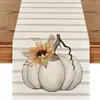 Corredor de Mesa de Temporada de Cosecha de Otoño de Venta Caliente Transfronteriza, Corredor de Mesa de Calabaza y Hoja de Arce, Tela para Mesa de Café, Sala de Estar, Restaurante, Decoración, Mantel