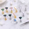 Accesorios para Set de Perlas DIY, Sencillos y Versátiles, Pendientes de Concha Natural Blanca Abalone con Forma de Abanico, Colgante, Anillo