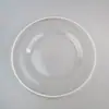 Prato de Vidro Transparente Simples com Borda Dourada Doméstico Prato de Frutas Prato de Servir Ocidental Simples Plate Escandinavo Formato Redondo
