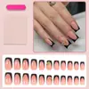 Venta Caliente Transfronteriza Arte de Uñas Uñas Portátiles Cuadrado Mediano Estilo Francés Mariposa 3D Chica Estilo Ballet Uñas Postizas Puntas de Uñas