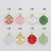 Pingente de Trevo de Quatro Folhas em Vidro Transparente Degradê Pingente Único/Duplo Brincos Artesanais Acessórios de Colar Peças Soltas Venda por Atacado