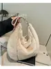 Bolso Cruzado de Imitación Piel de Visón de un Solo Hombro para Mujer Moda Otoño Invierno Estilo Perezoso Bolso Tote de Gran Capacidad Tacto de Alta Gama Bolso de Felpa