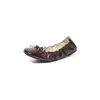 Bailarinas de piel para mujer, nuevo modelo de otoño, piel genuina por dentro y por fuera, punta cuadrada, estilo coreano, lazo, zapatos de mujer de corte bajo