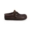 Zapatos Birkenstock para mujer, mismo estilo que los de Mamá Uva, tacón oculto de 4 cm, piel de caballo, tira con hebilla perezosa, punta cerrada, media zapatilla, zapatos cálidos de algodón afelpado