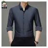 Camisas de Primavera y Otoño para Hombres de Mediana Edad y Mayores, Camisas de Manga Larga para Padre, Camisas Casuales Holgadas, Camisas Finas para Mayores y Camisas para Papá
