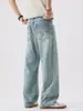 Ropa para Hombre Maple House / Primavera 2026 Nuevo Estilo Americano Suelto Pierna Ancha Jeans sin Estirar Pantalones Largos Rectos de Moda
