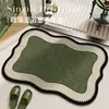 Tapete de Chão de Terra de Diatomáceas Estilo Francês Retrô para Banheiro, Tapete Absorvente de Água Antiderrapante para Entrada de Banheiro, Tapete Durável e Fácil de Cuidar para Uso Doméstico