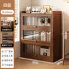 Estantería a Prueba de Polvo para Sala de Estar, Armario Cerrado Multifuncional para Almacenamiento de Libros, Estantería de Múltiples Niveles sin Madera Maciza con Puerta de Gabinete Transparente