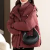 Chaqueta de Algodón con Relleno de Plumón Nueva Invierno 2026 Abrigo de Algodón para Mujer Corto Estilo Coreano Holgado con Capucha Engrosado Cálido Ropa de Abrigo Chaqueta de Algodón