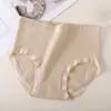 Ropa Interior Femenina de Seda de Morera para Primavera y Verano, Acanalada Sin Costuras, Amigable con la Piel, Cómoda, Cintura Media-Alta, Transpirable, Súper Elástica, que se Ajusta a la Cadera, Bragas para Mujer