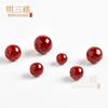 Cuentas sueltas de cinabrio natural, alto contenido de arena de cristal, cuentas individuales, mineral de piedra cruda, hechas a mano, accesorios para pulseras de cuentas redondas DIY