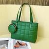 Bolsa Quadrada Pequena Portátil para Trabalho Moda Coreana Elegante Simples Duas Peças Acolchoada Malha Grande Bolsa de Ombro Feminina