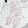 Blusa Estilo Ballet Bolha Primavera e Verão Meias Florais na Altura da Panturrilha Meias com Laço Estilo Coreano Girly Meias na Altura da Panturrilha Estilo Doce Academia