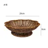 Cesta Tecida de Rattan Sintético Redonda Pétala Prato de Frutas Cesta de Armazenamento para Casa Cozinha Sala de Estar Cesta de Lanches Cesta de Frutas e Legumes Prato de Frutas Secas