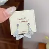 Colección de pendientes de mariposa azul hielo, frescos y etéreos, pendientes para chica delicada, de cristal transparente tipo hada, perla, nicho