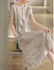 Nuevo Vestido Estampado Elegante, Sencillo y Suave Estilo Chino para Mujer, Verano 2026 Estilo Nacional Cintura Mejorada Adelgazante Vestido Largo