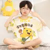 Pijama de Verão para Meninas, Algodão Penteado Manga Curta Estilo Fino 2026 Conjunto de Verão para Crianças Meninas, Roupa de Casa para Crianças Maiores
