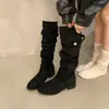 Botas largas vintage para mujer para otoño e invierno, botas vaqueras estilo western 2026, de caña alta, nuevo estilo, nicho, botas de mezclilla