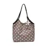 Bolsa de lona a rayas casual estilo coreano para mujer, perfecta para otoño e invierno, con un look relajado y elegante, gran capacidad, versátil y adecuada para el trabajo o los desplazamientos.