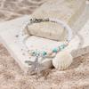 Pulsera Transfronteriza Europea y Americana Estilo Natural de Estrella de Mar y Concha con Caracola y Cuentas de Arroz, Cordón Fresco y Elegante de Cinco Colores