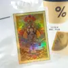 Ouro 999 Oito Santos Padroeiros Thangka Colorido Adesivo para Celular Zodíaco Benmingfo Deus da Riqueza Amuleto Dourado