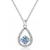 Collar Cruzado Europeo y Americano de Plata de Ley S925 Versátil Forma de Gota de Agua para Mujer en Amazon, Cadena para Clavícula con Colgante en Forma de Pera para los Doce Signos del Zodiaco