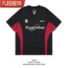Camiseta de manga corta de secado rápido con costuras vintage de estilo americano para hombre y mujer, holgada, informal, combinable, de verano, de media manga para pareja.