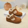 Sapatos Birkenstock para Bebê Menina 2026 Outono/Inverno Novo Estilo Sapatos de Algodão para Crianças com Pelúcia Solado Macio Sapatos para Bebês Andadores Sapatos Felpudos para Meninas