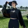 Xale de Proteção Solar para Ciclismo de Verão para Mulheres, Casaco Fino de Seda Gelada Solto e Respirável com Mangas Longas, Capa Protetora Anti-UV para Uso Externo