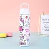 Nueva Taza de Acero Inoxidable 304 de una Sola Capa Patrón Lindo de Dibujos Animados Taza Deportiva para Agua Mochila para Exterior Vaso con Doble Popote para Beber