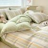 Juego de cuatro piezas de algodón puro estilo Mori Cubierta de edredón individual de algodón Ropa de cama Dormitorio Sábana de tres piezas Juego para las cuatro estaciones