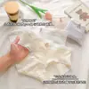 Ropa interior dulce y sencilla para niñas, de tiro medio, cómoda, transpirable, de algodón puro, calzones para niñas