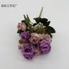 Ramo pequeño artificial de 10 cabezas de rosa en colores otoñales, de 5 puntas, 10 cabezas, para decoración de bodas, flores artificiales, decoración del hogar, venta al por mayor para comercio exterior