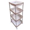 Rack de Armazenamento Multifuncional de Cozinha para Banheiro de Chão com Múltiplas Camadas Aço Inoxidável com Rodízios Rack de Armazenamento e Organização Tipo Sanduíche
