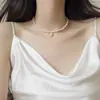 Colar Wrap de Camada Dupla para Mulheres, Luxo Leve, Elegante, Moderno, Versátil, Corrente Delicada para Clavícula, Gargantilha com Design de Nicho Estilo Ins