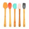 Conjunto de 5 mini ferramentas de cozimento coloridas, raspador de silicone, espátula para bolo e creme, utensílios de cozinha