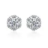 Set de Tres Piezas de Aretes Colgantes y Anillo de Copo de Nieve de Venta Caliente Transfronteriza, Plata Imitación S925, Moissanita Imitación de Seis Garras