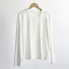 Suéter Gola Redonda Leve com Toque de Nuvem de Oxigênio 26 Outono/Inverno Feminino Cor Sólida Manga Longa Malha Solta Camisa Base para Usar em Camadas ou como Peça Externa