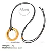 Atmósfera Invernal Colgante Geométrico Simple Collar Cuerda Negra Personalizada Diseño Ajustable Cadena para Suéter Versátil de Moda