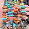 8X24Mm Piedra Natural Agujero Horizontal Forma de Gota de Agua Cuentas Redondas Cuentas Sueltas Pulsera DIY Collar Accesorios para Joyería Lote de Cuentas Semiacabadas